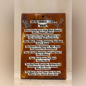 Retro Wooden Funny Novelty Sign About Aging/Getting Older Souvenir Wall Plaque
